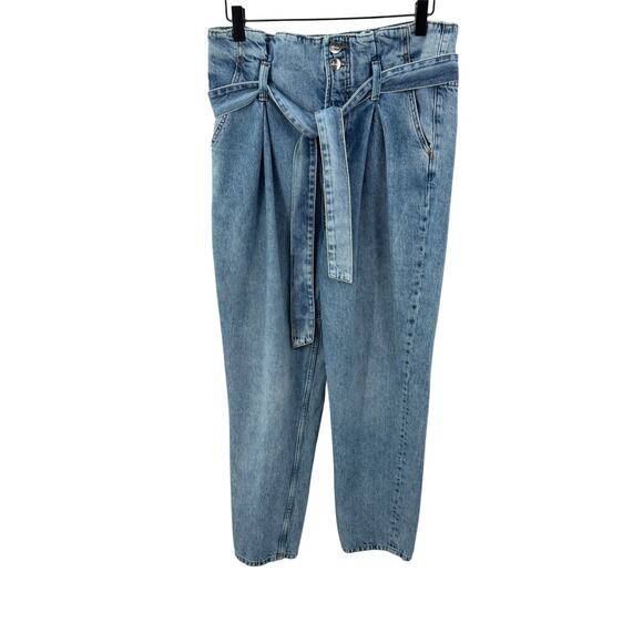 Anine Bing Jeans‎ Everly Paper Bag Waist High Rise Denim Women's Size 29 Blue - Picture 7 of 14